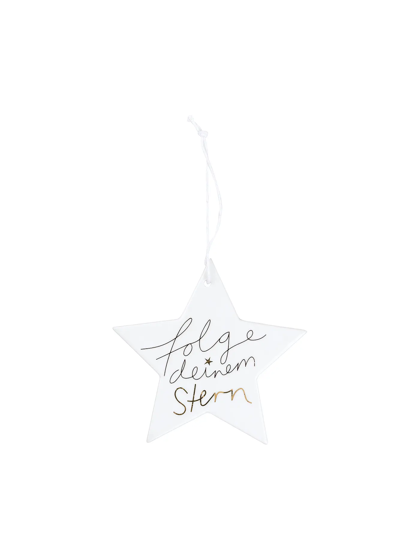 RAEDER | Weihnachtshänger Glücksstern Folge dem Stern 8,2cm Weiss | 